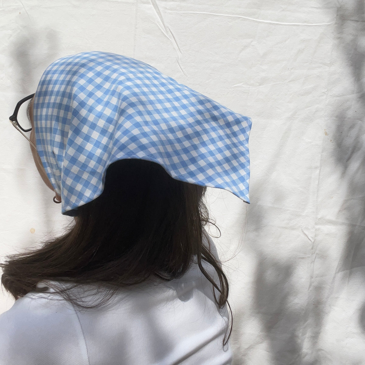 Bandeau triangulaire - vichy bleu